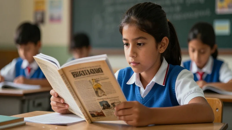 Estudiante curioso aprende historia con luz cinematográfica