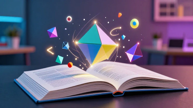 Diseño educativo moderno con elementos geométricos vibrantes