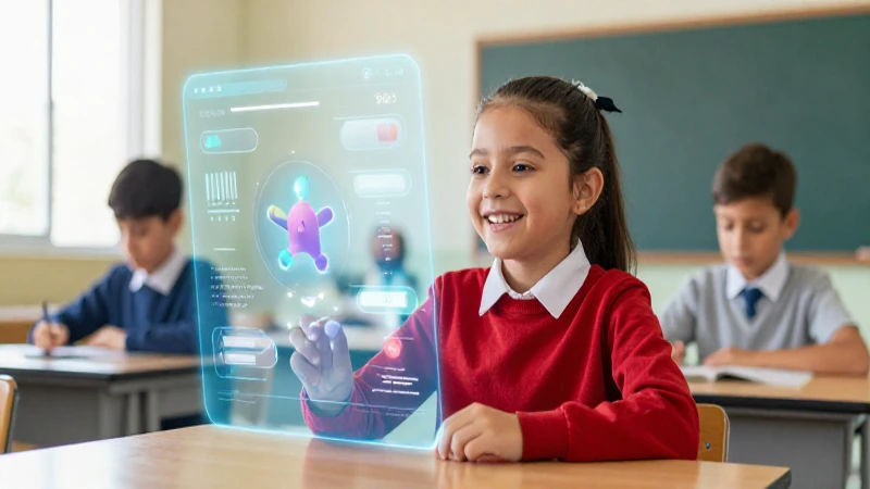 Alegre estudiante mexicano usa holograma digital