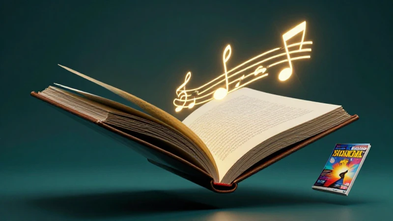Concavo: Ejemplos en Geometría y Literatura Explicados 7 Cubierta vibrante con curvas, libro y música en oro