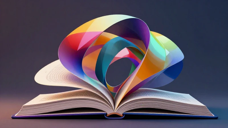 Concavo: Ejemplos en Geometría y Literatura Explicados 4 Ilustración geométrica realista con libro moderno