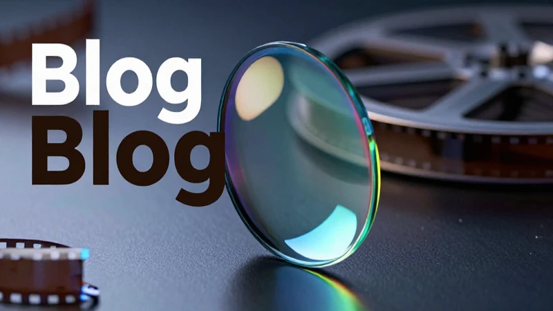 Lente curvada y detalles académicos en blog