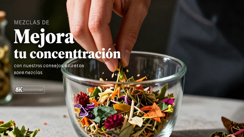 Manos mezclando hierbas vibrantes para la concentración