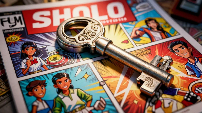 Ilustración vibrante de cómic escolar mexicano