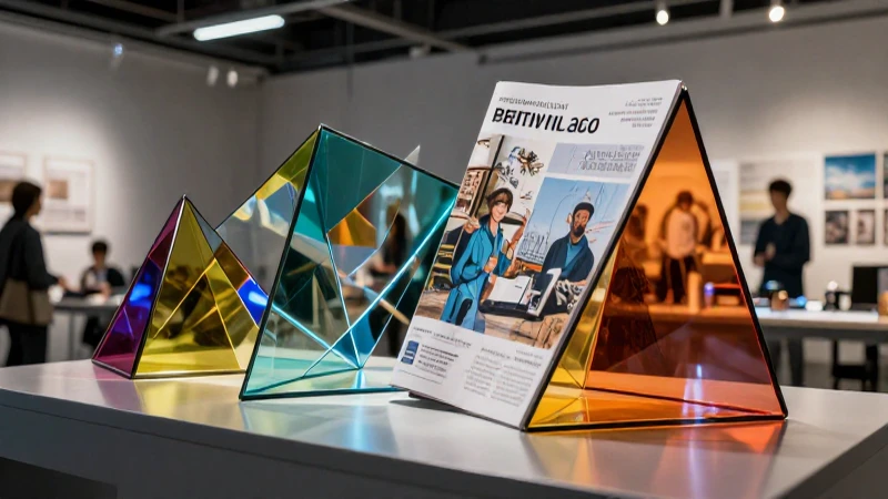 Arte Conceptual: Características, Origen y Artistas Clave 6 Escultura de vidrio geométrica vibrante