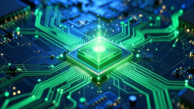 Innovación tecnológica futurista con destello brillante