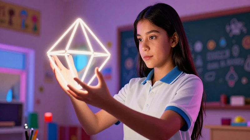 Zero Conditional en Inglés: Estructura, Usos y Ejemplos 3 Estudiante mexicano sostiene estructura geométrica luminosa