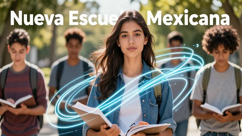 Ilustración vibrante de estudiante motivado, estilo NEM