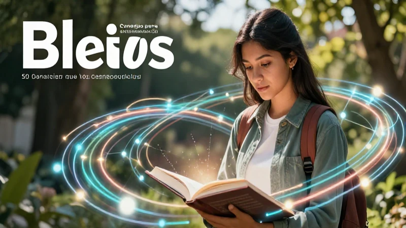 Estudiante concentrado con conexiones de aprendizaje