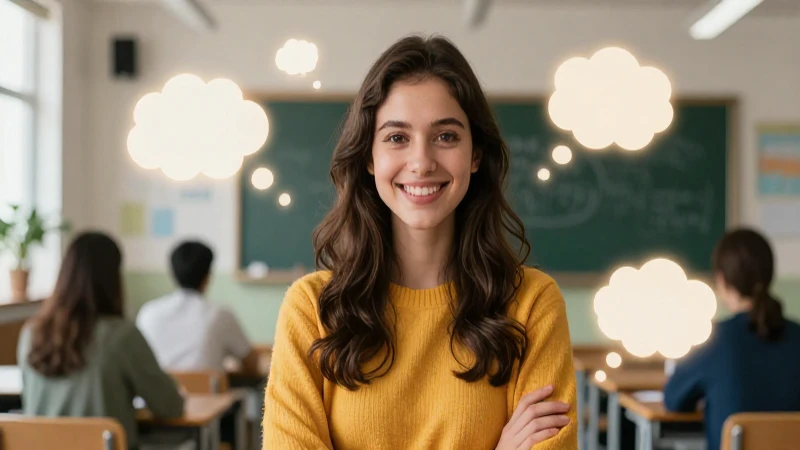 Estudiante creativa con ideas brillantes