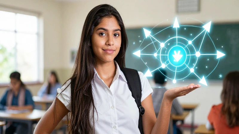 Joven mexicano brillante en entorno académico vibrante