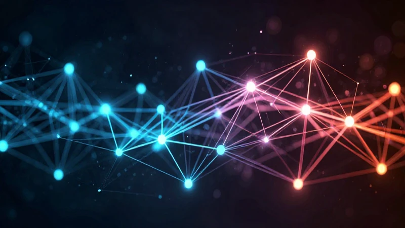 Red geométrica brillante simboliza la conexión lingüística académica