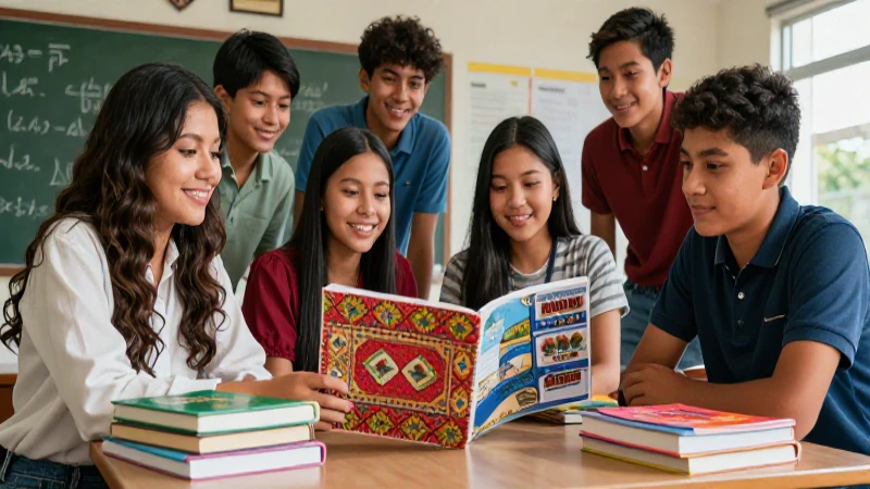 Estudiantes mexicanos colaboran en un moderno aula