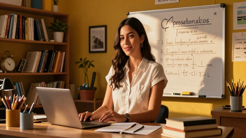 Maestra mexicana profesional, estilo moderno y detallado