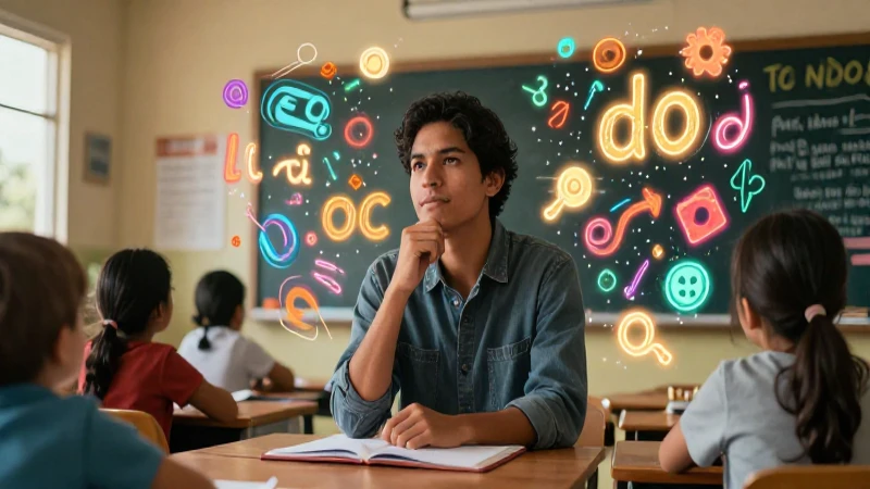 Educador mexicano creativo en aula dinámica