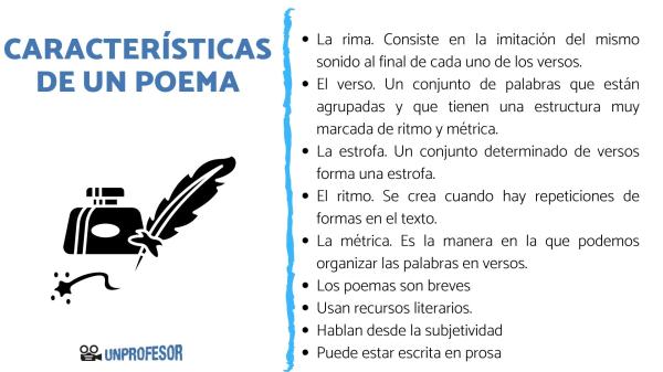 conoce las caracteristicas esenciales que definen un poema