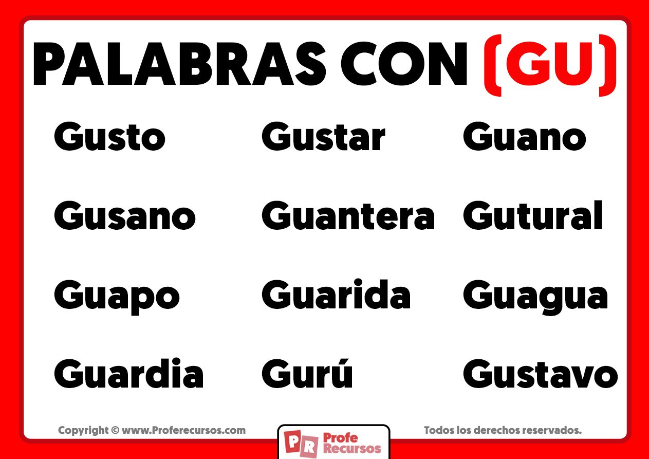 conoce palabras con gu que enriqueceran tu vocabulario