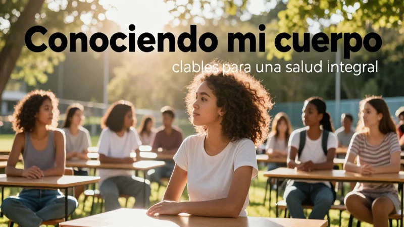 Estudiante saludable en portada vibrante