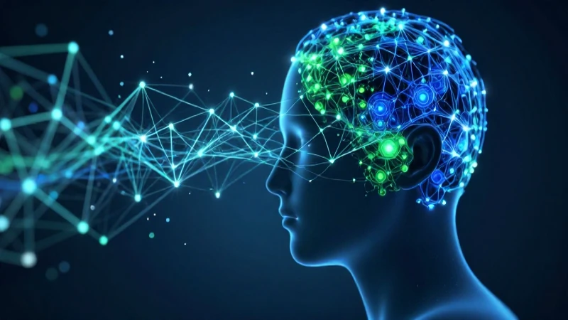 Cabeza humana con datos luminosos en estilo profesional