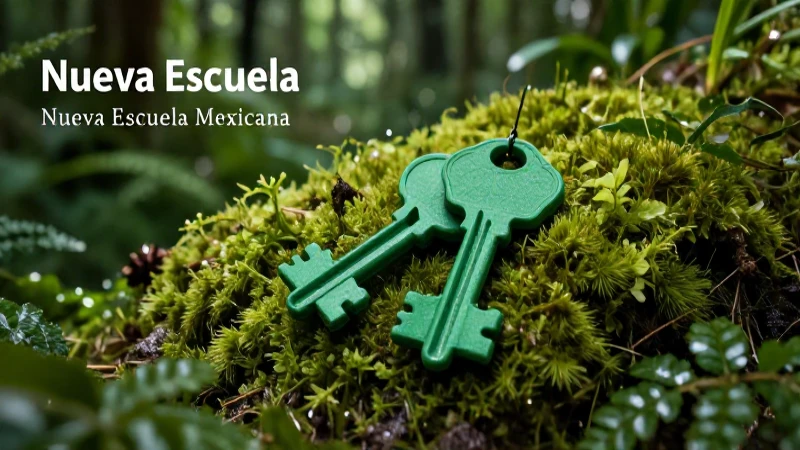 Bosque vibrante con llaves verdes simbólicas