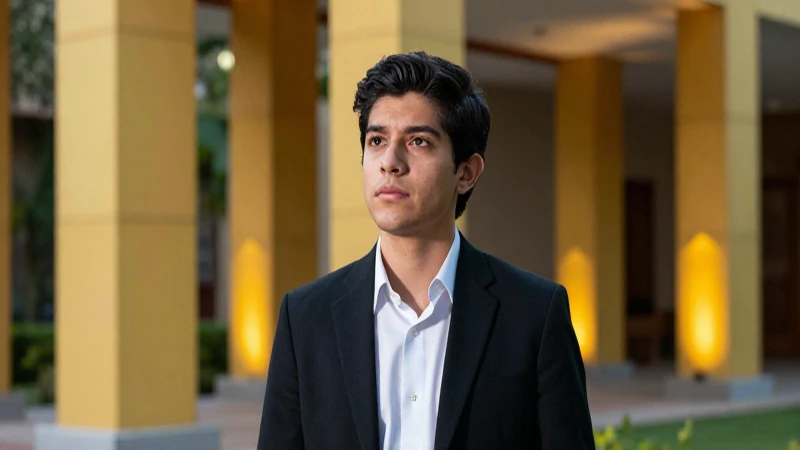 Retrato académico mexicano con pilares simbólicos