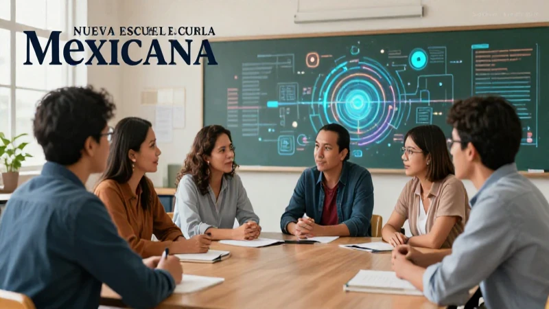 Maestros mexicanos colaborando en diseño educativo moderno