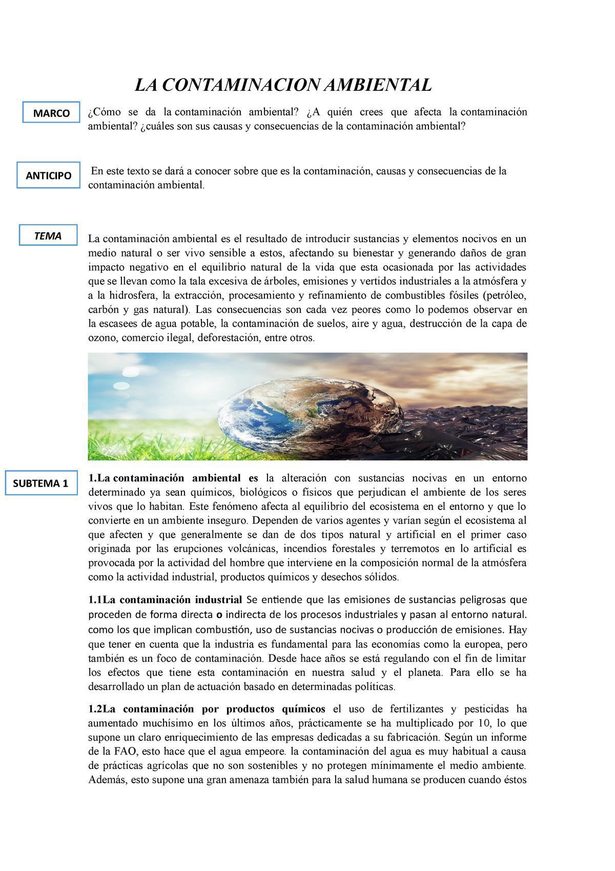contaminacion ambiental conoce todo en este completo