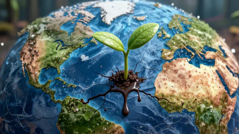 Tierra contaminada ahoga una planta moribunda