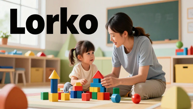 Padre interactúa con niño en aula vibrante y colorida