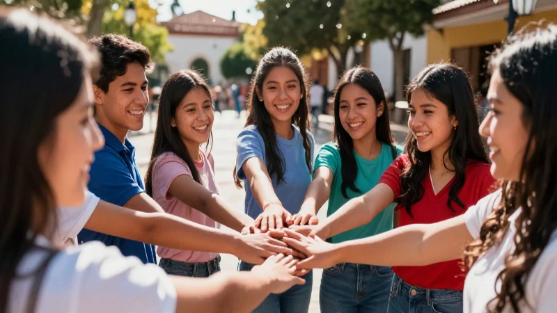 Estudiantes mexicanos conectan en vibrante plaza
