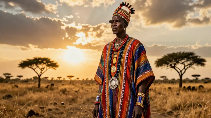 Qué regiones, climas y características tiene África 7 Líder africano en la sabana dorada, estilo realista