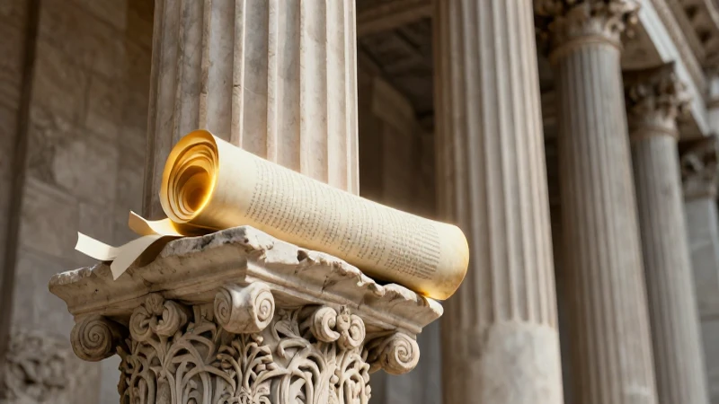 Contratos: Concepto, Partes y Tipos Esenciales para Entender 6 Columna romana antigua con pergamino legal