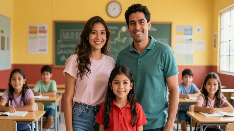 Consejos efectivos para mejorar la convivencia familiar en la nueva escuela mexicana 5 Retrato familiar vibrante en aula moderna mexicana