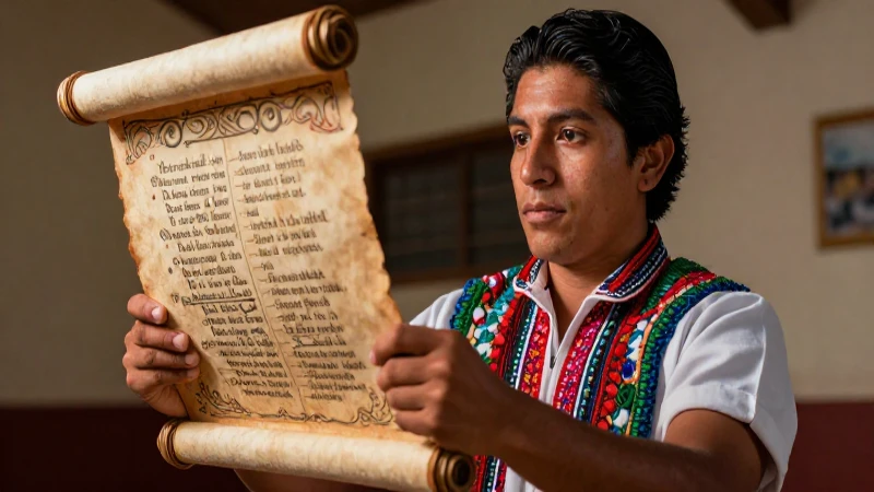 Educador mexicano sosteniendo poesía dramática