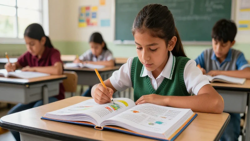 Corrección: Definición y concepto que debes conocer hoy 6 Estudiante concentrado en clase mexicana