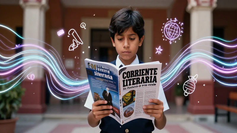 Corriente literaria: 100 Ejemplos de corrientes literarias 10 Joven estudiante rodeado de ideas literarias en un México vibrante