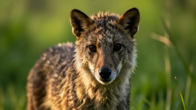 Animal resiliente en naturaleza al atardecer