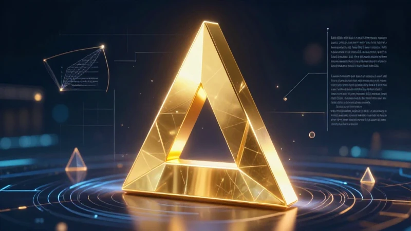 Conoce el coseno de 30° y su importancia en trigonometría 5 Triángulo dorado abstracto con iluminación holográfica