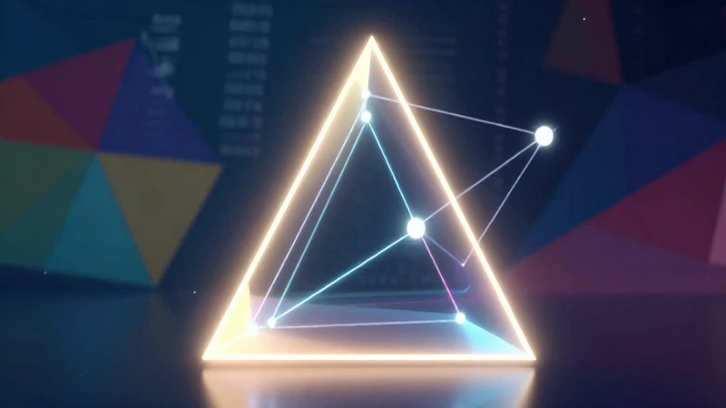 Conoce el coseno de 30° y su importancia en trigonometría 6 Ilustración digital geométrica con vectores holográficos