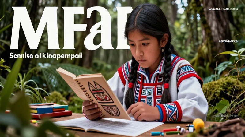 Estudiante Mapuche aprende en un bosque ancestral