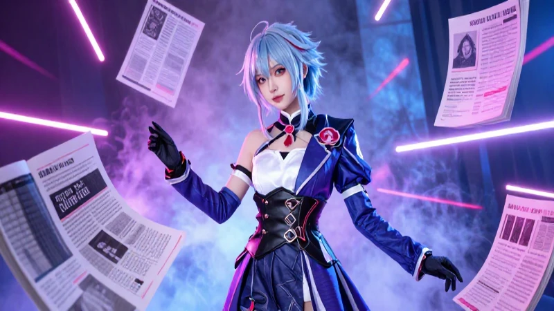 Cosplayer: Qué es, definición, orígenes y clasificación 7 Ilustración fotorealista de cosplayer en neón