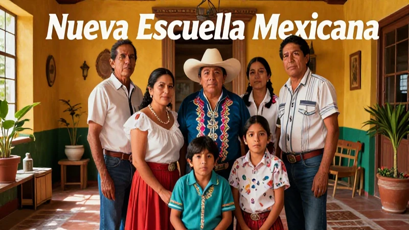 Familia mexicana vibrante con enfoque educativo