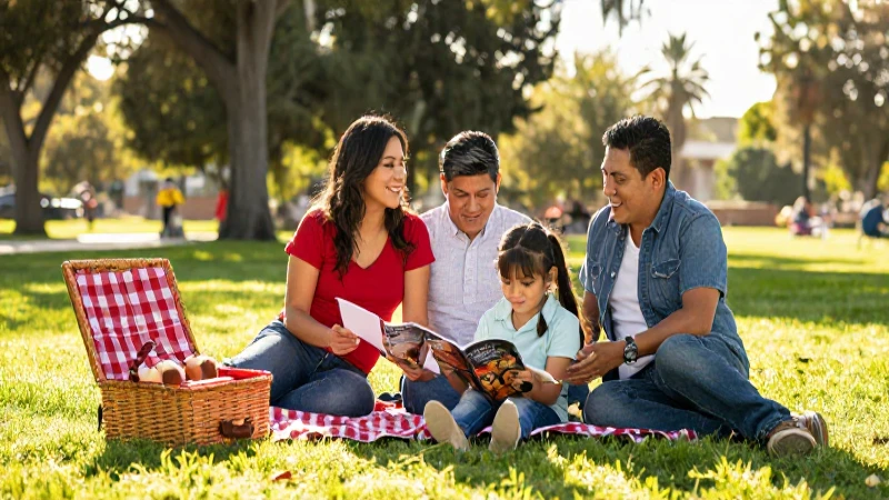 10 costumbres familiares para crear recuerdos y fortalecer lazos 4 Familia mexicana disfruta día soleado en parque