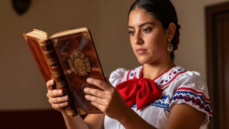 Costumbrismo: Origen, características y sus representantes 7 Mujer mexicana con libro en estilo de portada profesional