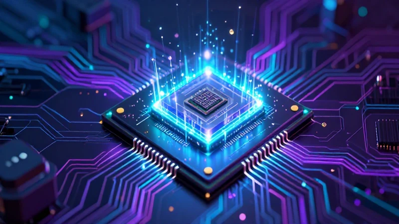 CPU: Qué es, funciones, partes y características esenciales 6 Microprocesador vibrante y moderno con diseño de alta tecnología