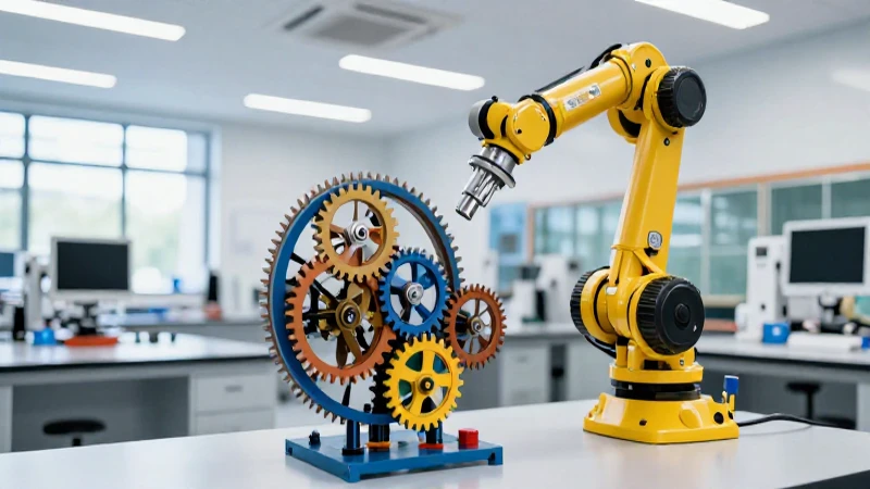 Arte cinético robótico en laboratorio moderno