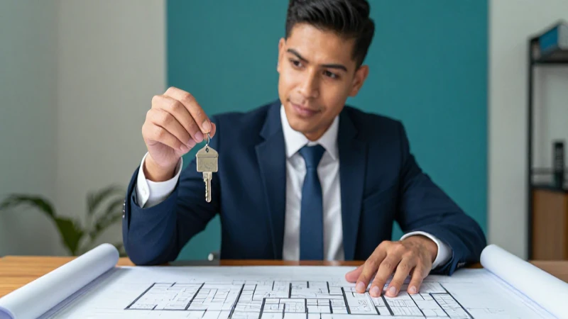 Crédito Hipotecario Nacional Roosevelt: Tu Guía Completa 9 Profesional mexicano sostiene llave sobre planos arquitectónicos