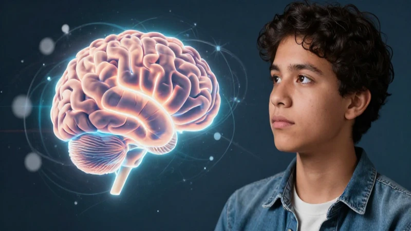 Estudiante mexicano observa cerebro brillante
