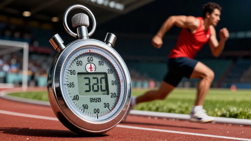 Qué es un cronómetro y cuáles son sus usos esenciales 4 Deportista dinámico y cronómetro de alto contraste