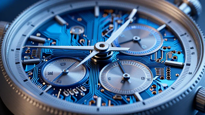 Qué es un cronómetro y cuáles son sus usos esenciales 7 Reloj futurista, macro, azul metálico